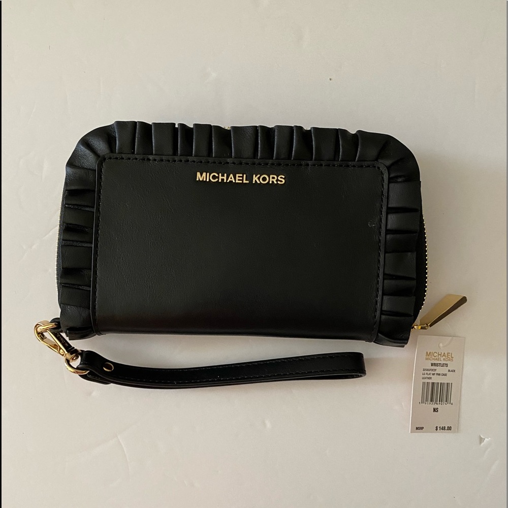 Michael Kors Ruffled Leather Smartphone Wristlet